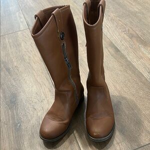 FRYE Brown GIRLS Knee-High Boots. Size 1.